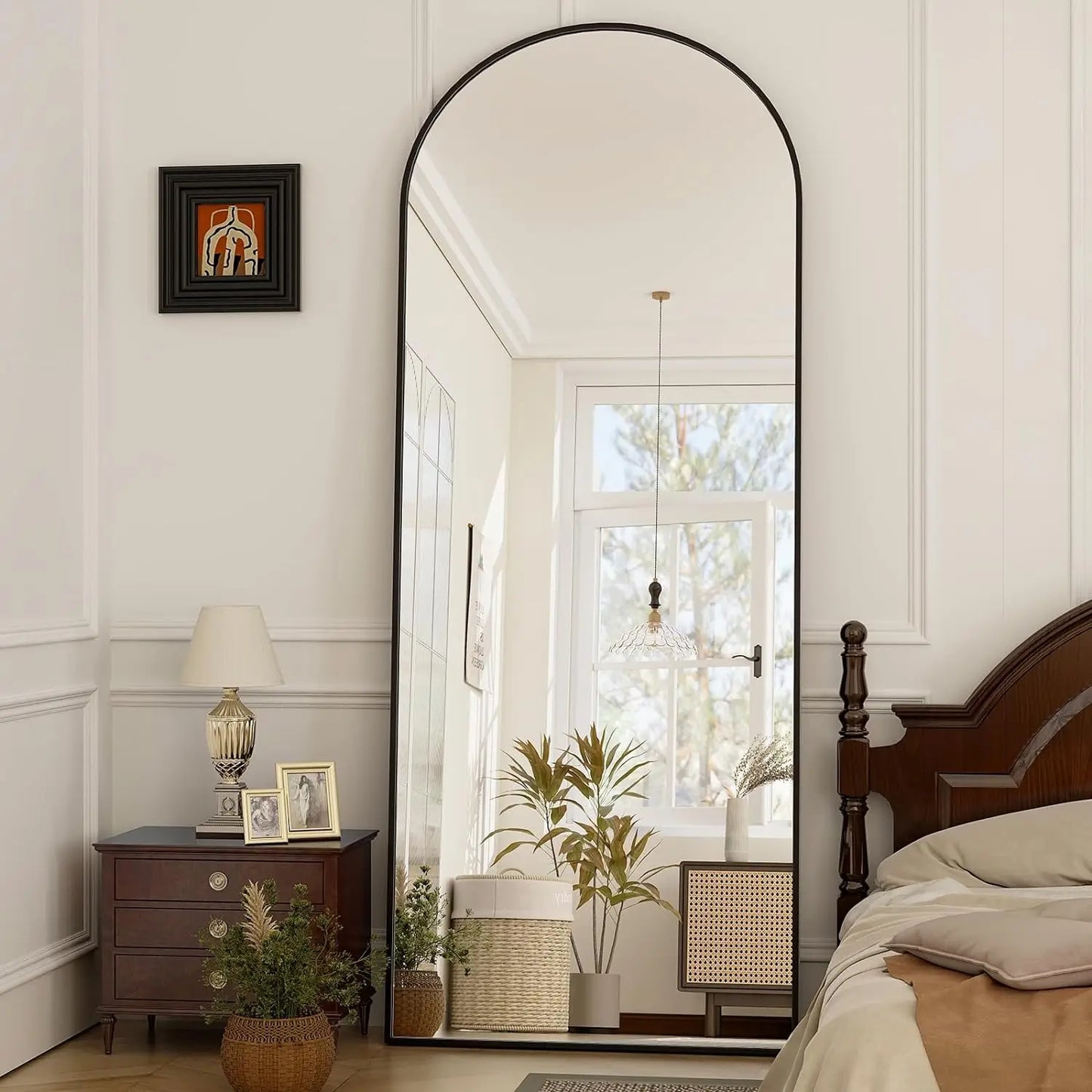 21x64 Inch Arched Full‑Length Mirror – Modern Wall & Floor Leaning Design