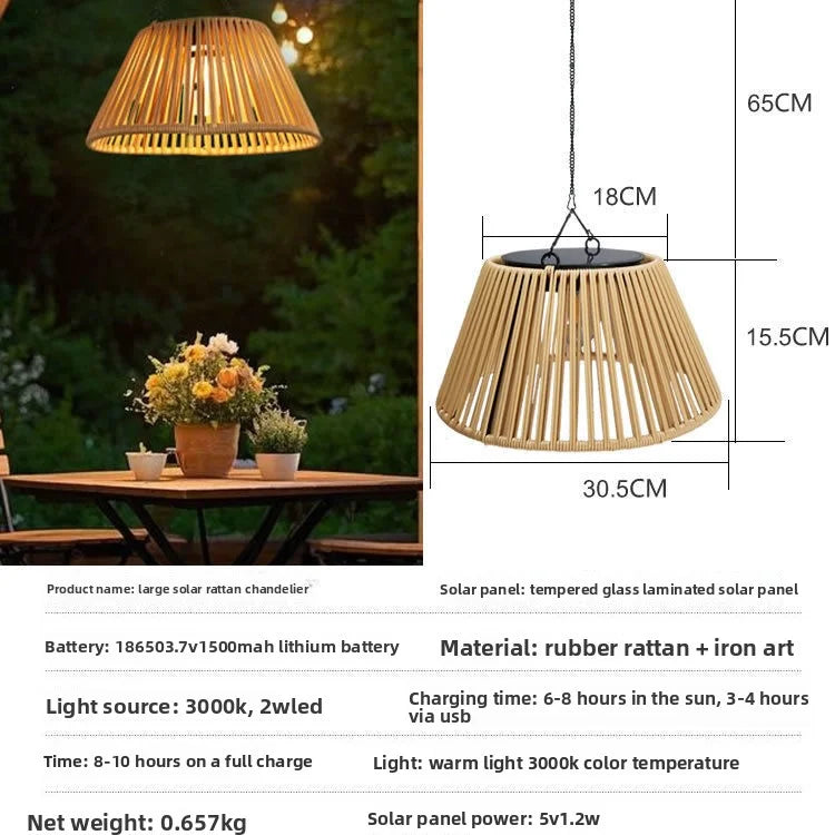 Solar‑Powered Outdoor Pendant Lamp – Modern Hanging Light for Patios & Gardens