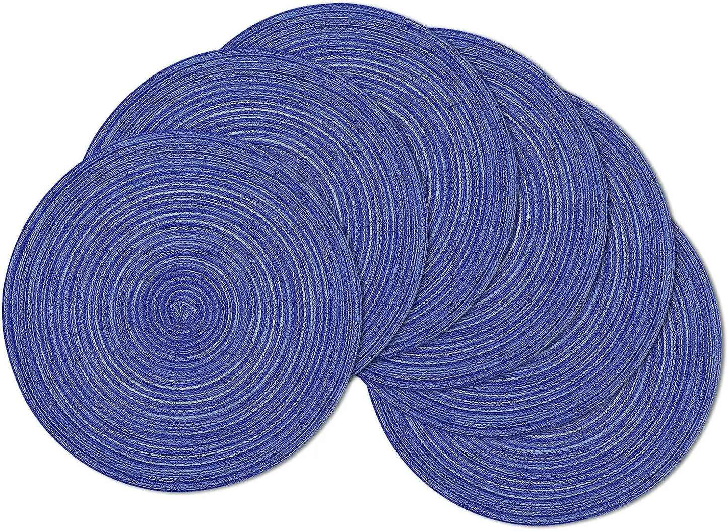 Round Braided Placemat Set of 6 Washable Round Placemats for Kitchen Table Round Table Mats for Everyday Use