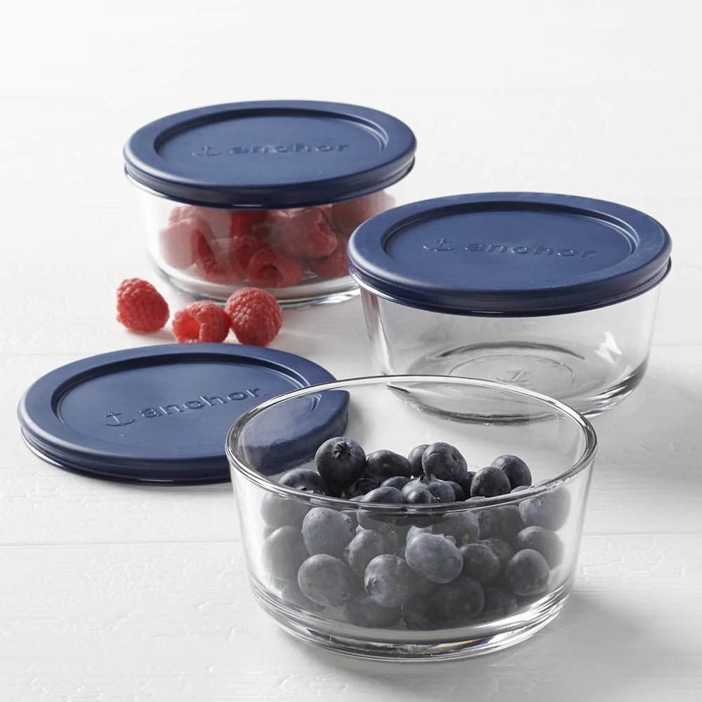 Glass Storage Containers Set of 3 BPA-Free, Microwave Safe, Dishwasher Safe, Stackable