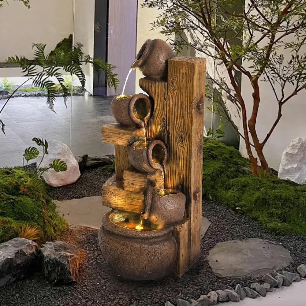 5-Tiered Garden Waterfall Fountain Outdoor