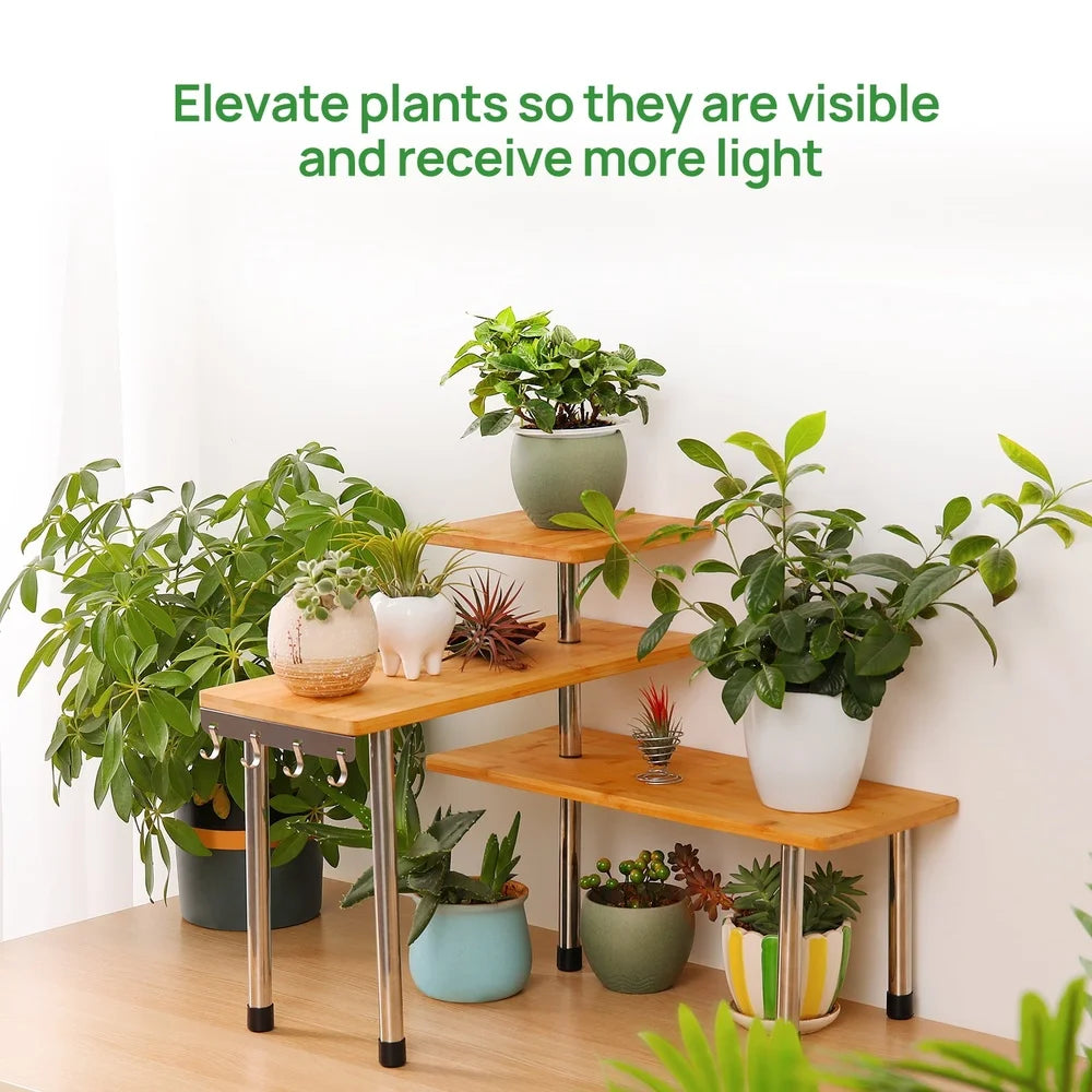 3-Tier Bamboo Corner Organizer – Tiered Countertop Storage Shelf