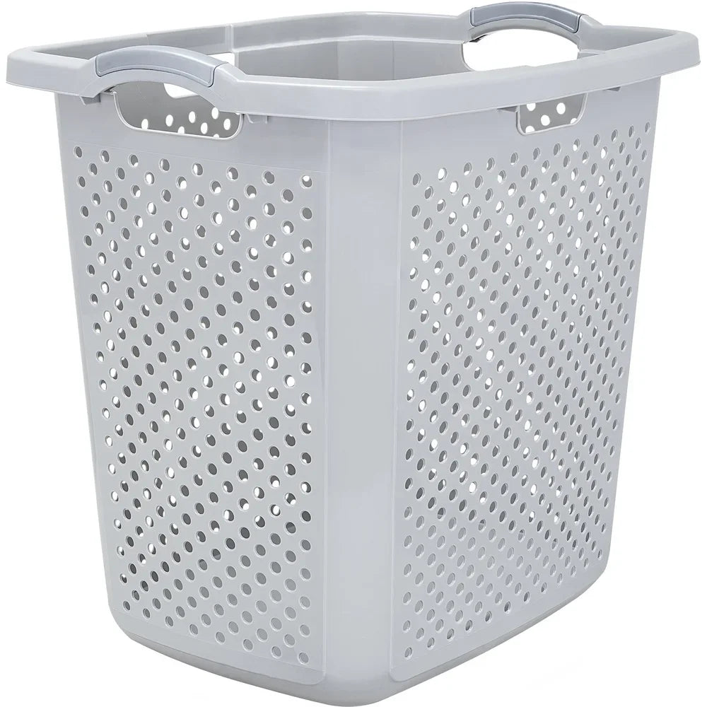 Extra Large Plastic Laundry Hamper, with Four Handles, Ventilated Design