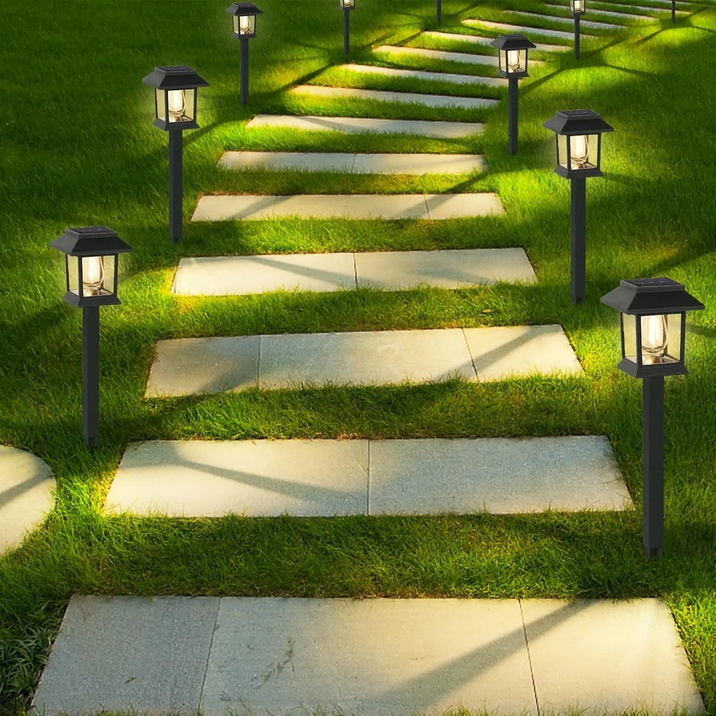 Solar Lights Outdoor,12 Pack Waterproof Auto On/Off