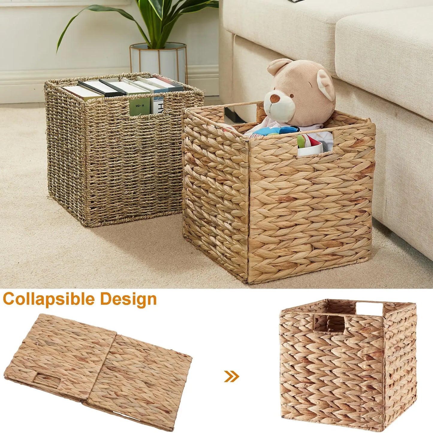 Hand-woven Storage Baskets, Foldable