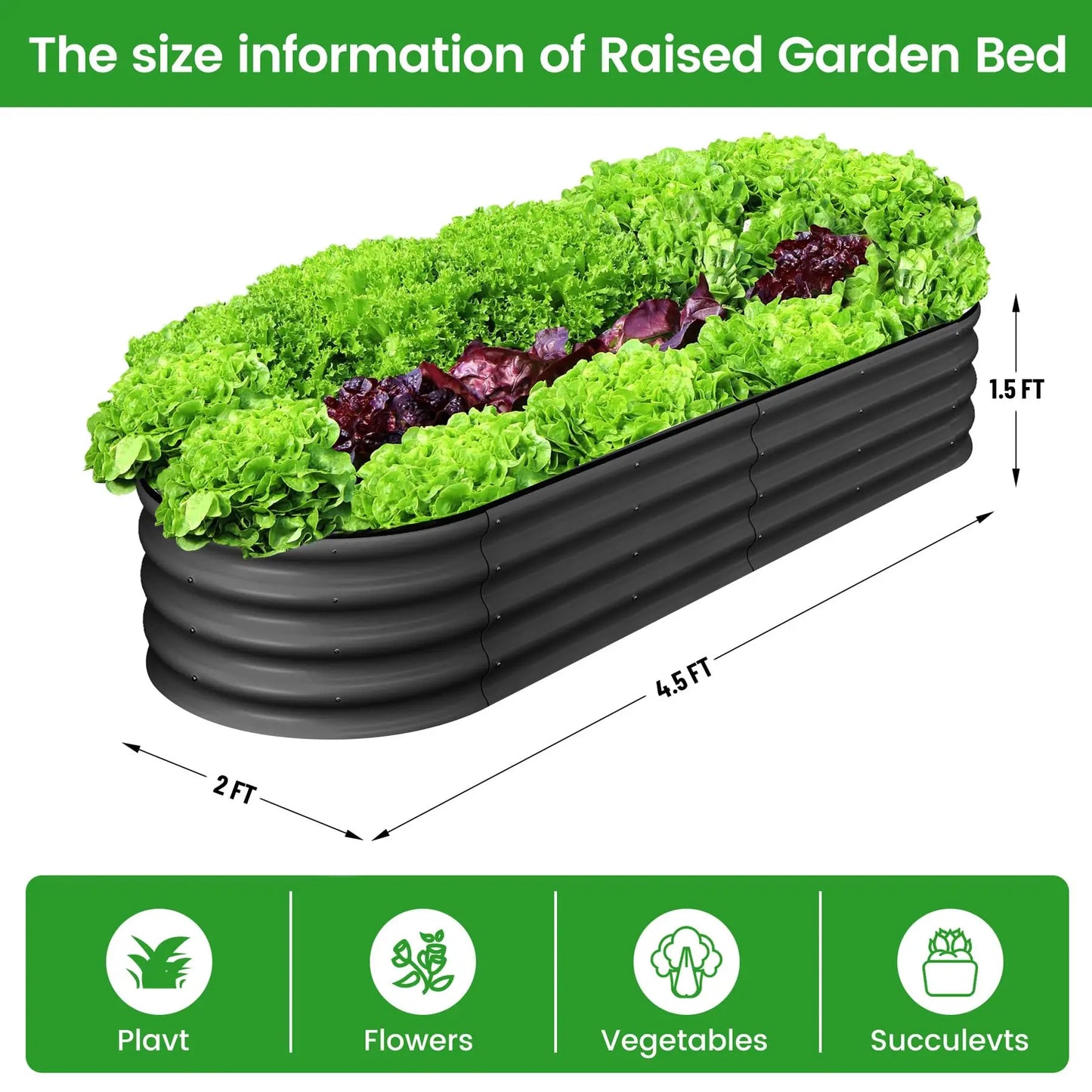 Oval Galvanized Raised Garden Beds (2‑Pack) – Heavy‑Duty Metal Planter Boxes with Open Bottom & Safe Rubber Edging