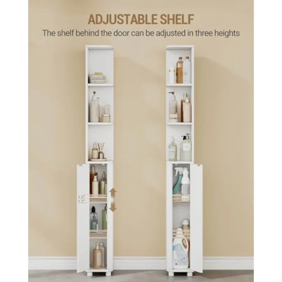 Tall Corner Cabinet with Doors and Adjustable Shelves