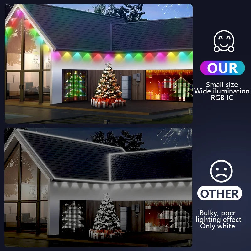 Permanent Outdoor Lights Smart RGBIC Outdoor Lights with 75 Scene Modes String Lights with 90 LEDs