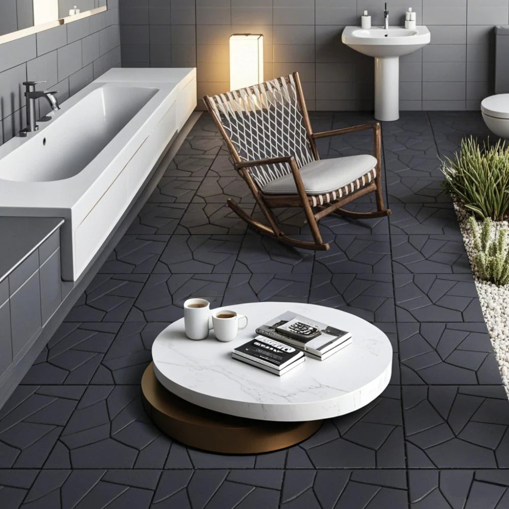 Stone Style 12" Patio Deck Tiles, DIY, Interlocking for Outdoor and Indoor