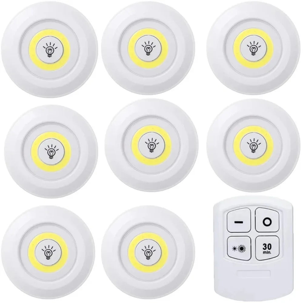 LED Under‑Cabinet Lights with Remote – Battery‑Operated LED's (1–8 Pack)