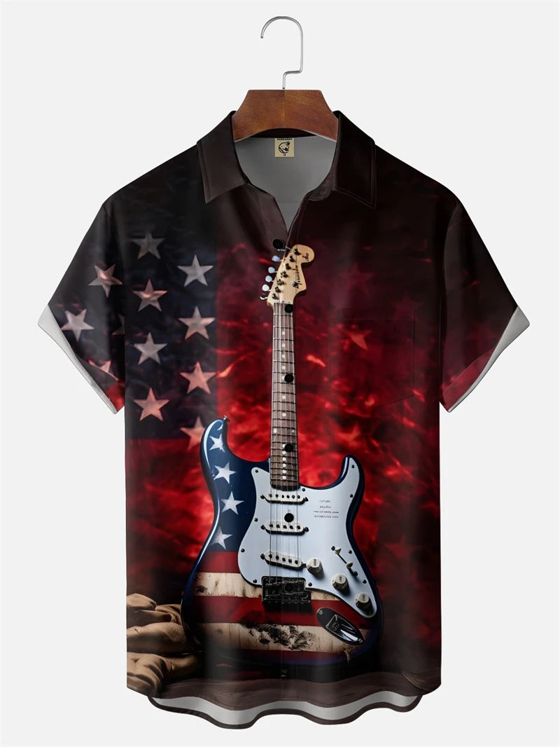 Hawaiian Shirt Men's USA 250th Anniversary 1776-2026 We American Flag 3D Print Design - Casual Short Sleeve Button Up Summer Shirt