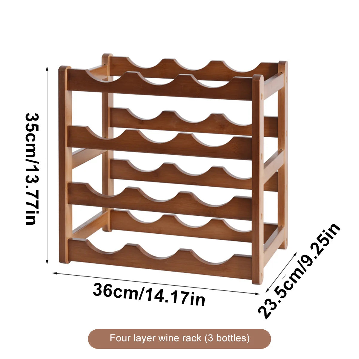 Wine Rack, Tabletop Multi-Tier Solid Wood Display Rack