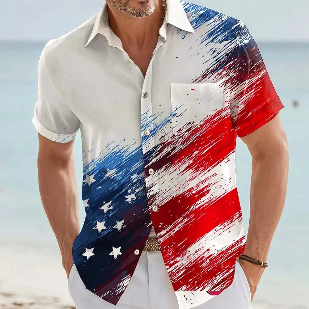 Men's US Flag 250th Anniversary Shirt - Short Sleeve