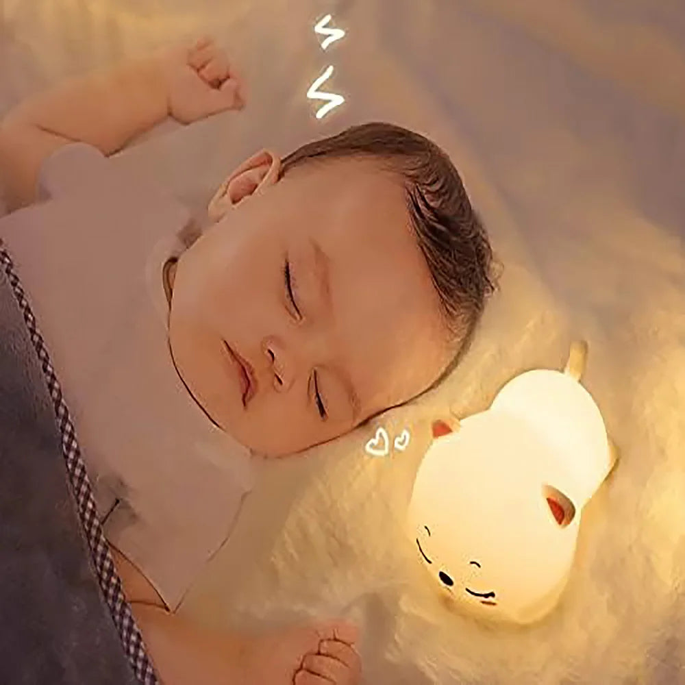 Rechargeable Night Light, Silicone LED Lamp 7 Colors, Touch Control-Portable