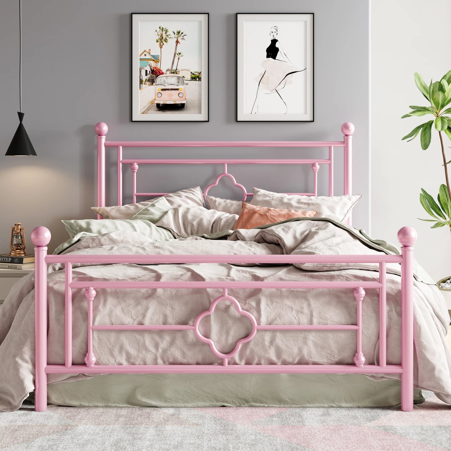 14" Metal Platform Bed Frame – Heavy‑Duty Steel Base with Under‑Bed Storage, No Box Spring Needed