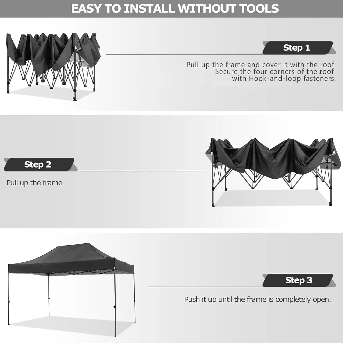 10x15 Pop up Canopy Tent Heavy Duty Gazebo with 4 Sidewalls, UPF 50+ All Weather Waterproof Commercial Outdoor Wedding Party Tent