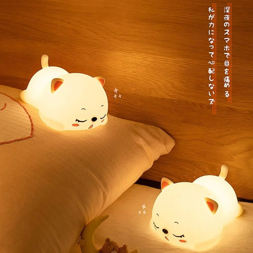 Rechargeable Night Light, Silicone LED Lamp 7 Colors, Touch Control-Portable