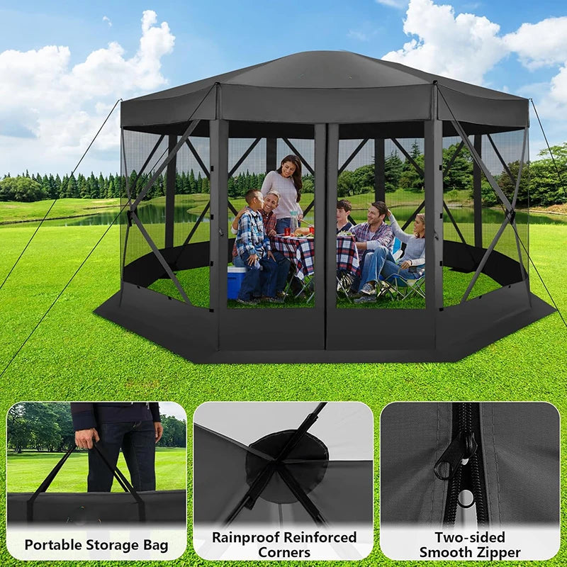 15×15 Pop‑Up Gazebo – Extra‑Large Outdoor Canopy Tent with Mosquito Netting & Ground Stakes