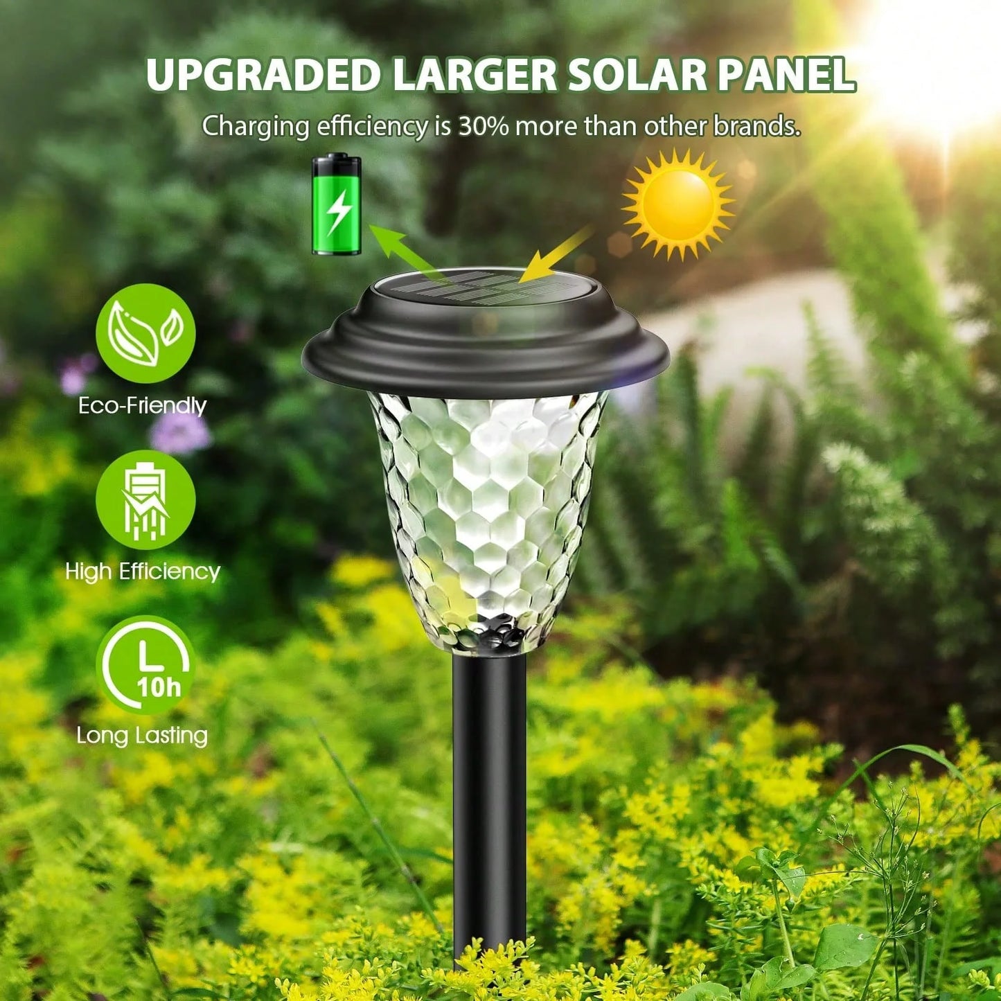 Solar Pathway Lights Bright RGB Color Changing, Outdoor Waterproof