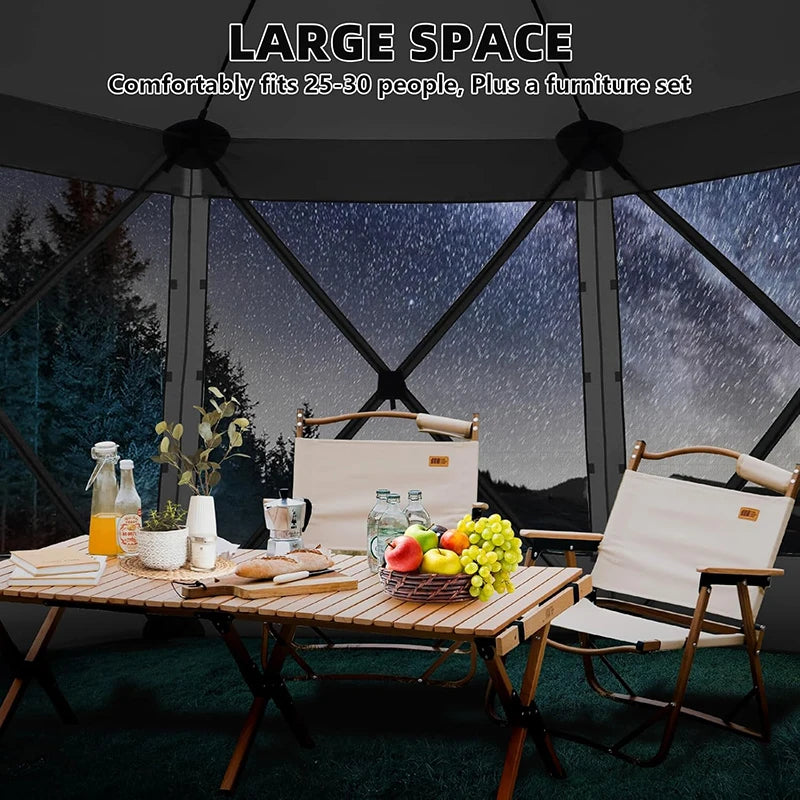 15×15 Pop‑Up Gazebo – Extra‑Large Outdoor Canopy Tent with Mosquito Netting & Ground Stakes