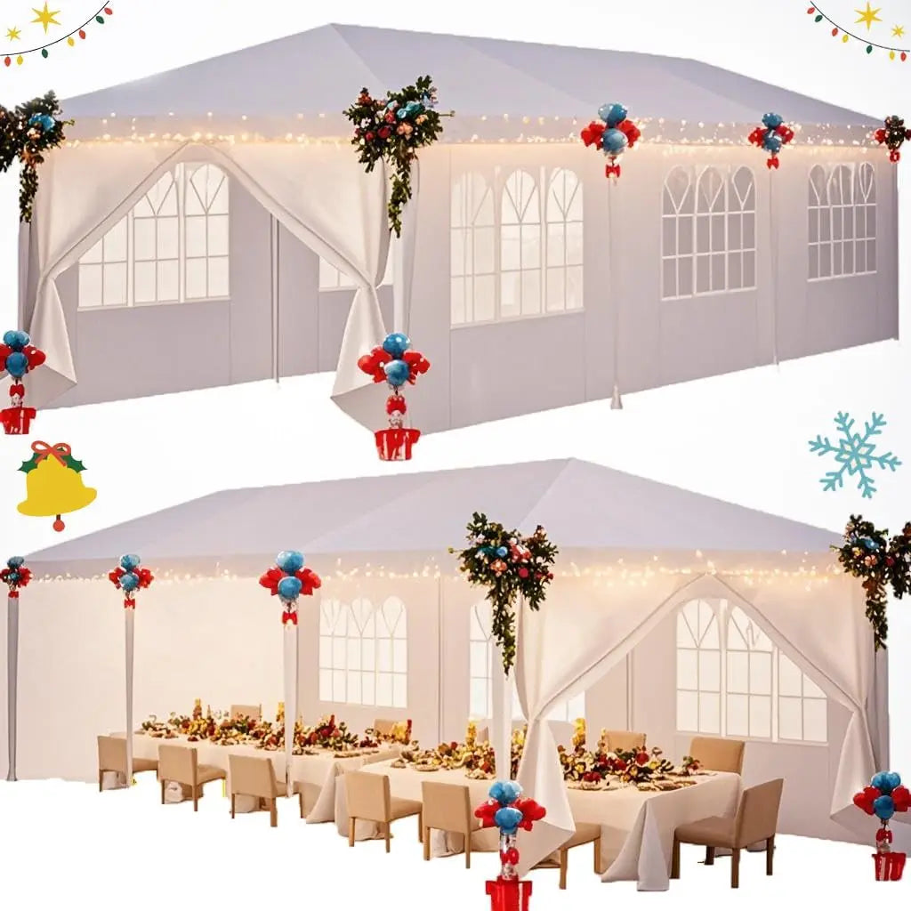 10×10 / 10×20 / 10×30 Party Tent – Outdoor Canopy with Removable Sidewalls, Waterproof Event Shelter
