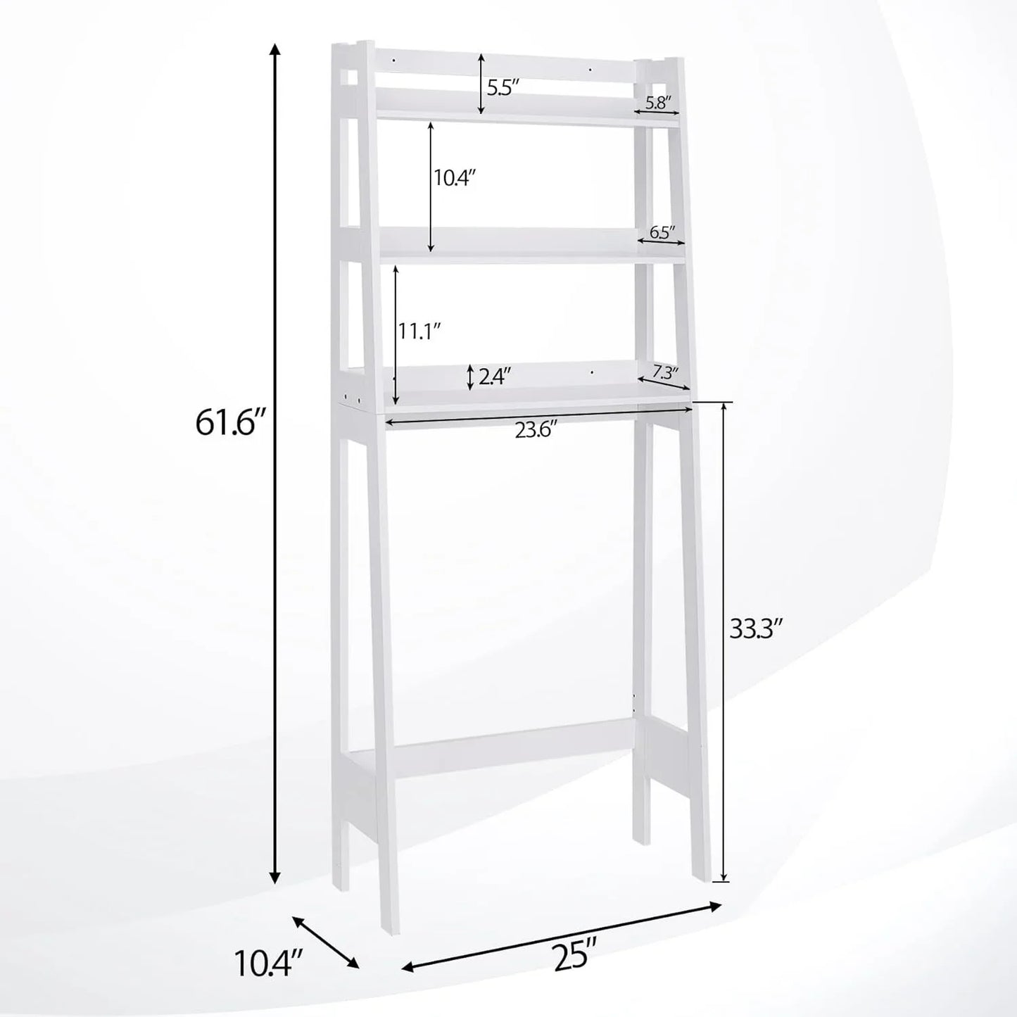 3‑Tier Over‑The‑Toilet Bathroom Storage Rack – Space‑Saving Organizer with Open Shelves