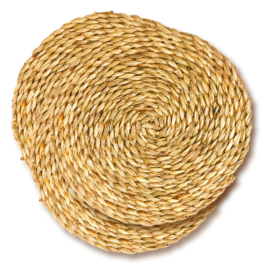 Heritage Round Bamboo Placemats | 12-Piece Artisanal Dining Set