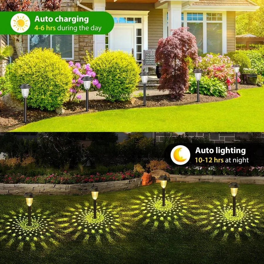 Solar Pathway Lights Bright RGB Color Changing, Outdoor Waterproof