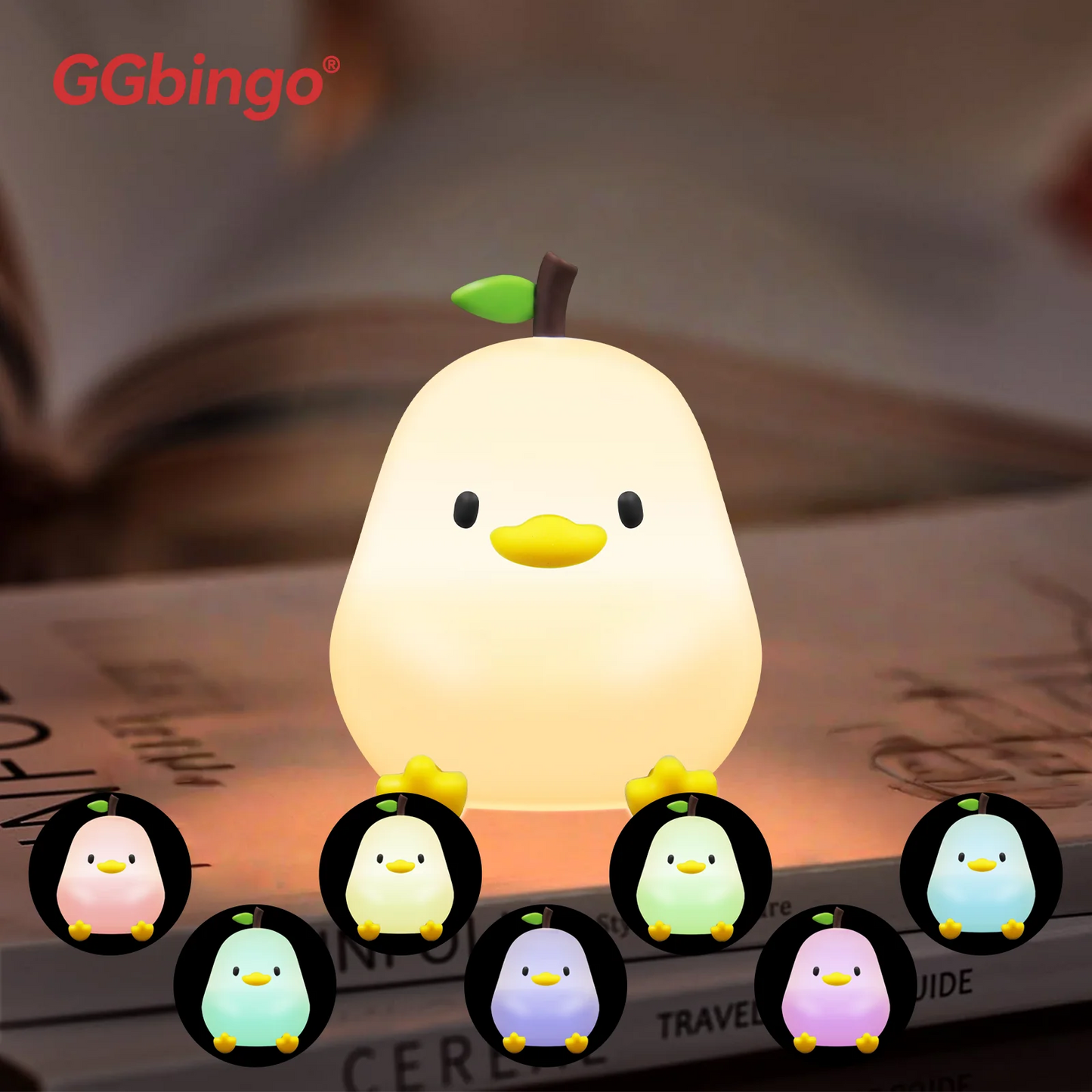 Rechargeable Capybara Night Light, Dimmable-Touch Lamp, Silicone