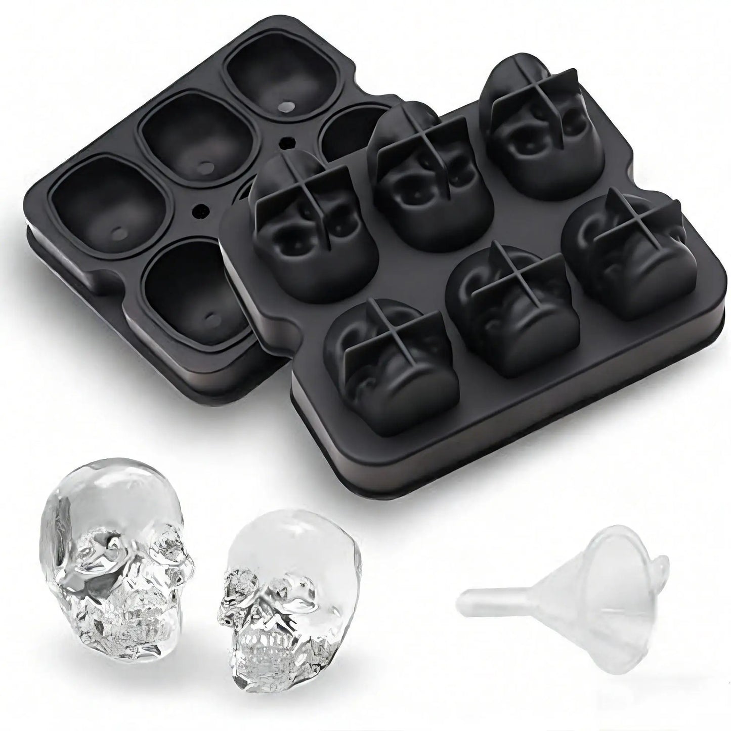 Easy‑Release Silicone Skull Ice Mold – 3D Food‑Grade Ice Maker for Cocktails & Spirits