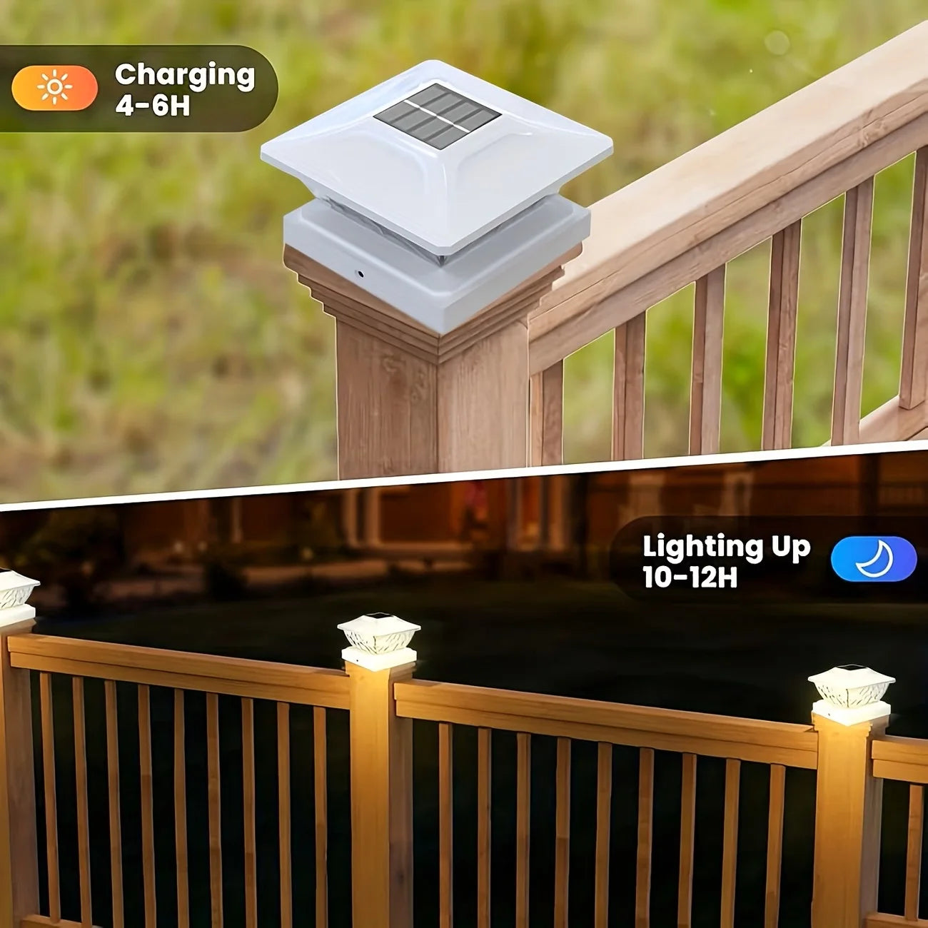 Outdoor Solar Light for Fence/Gate Pillar Head, Waterproof