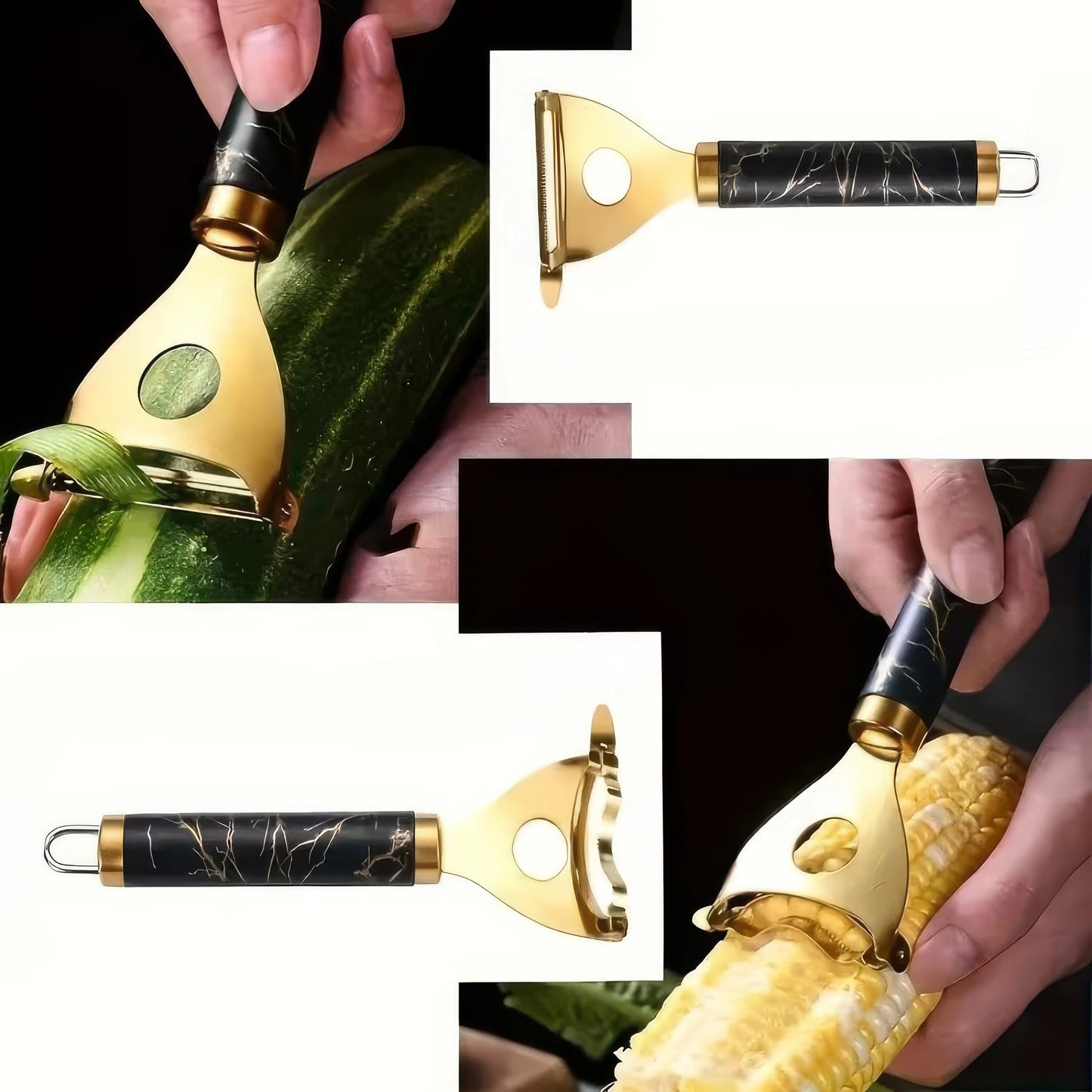 Golden Corn Peeler with Serrated Blade – Easy‑Clean Corn Plow Tool (1 or 2‑Piece Set)