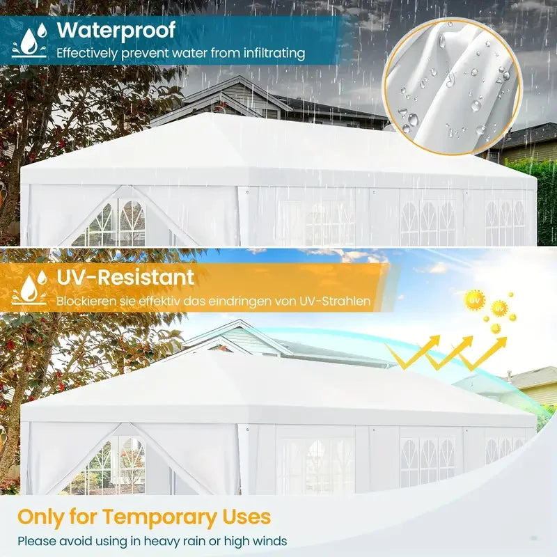 10×10 / 10×20 / 10×30 Party Tent – Outdoor Canopy with Removable Sidewalls, Waterproof Event Shelter