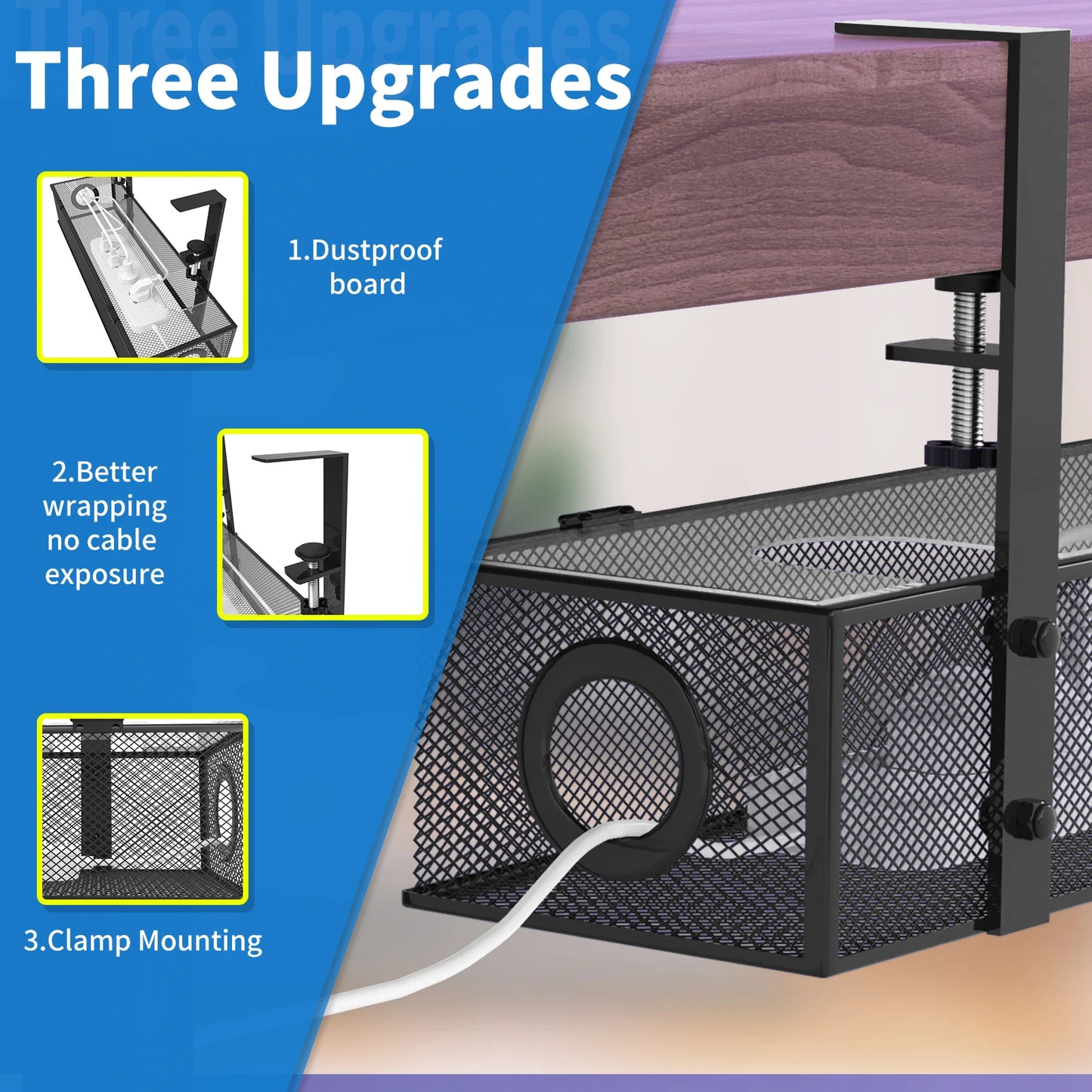 Under Desk Box - Wire Management & Cord Organizer