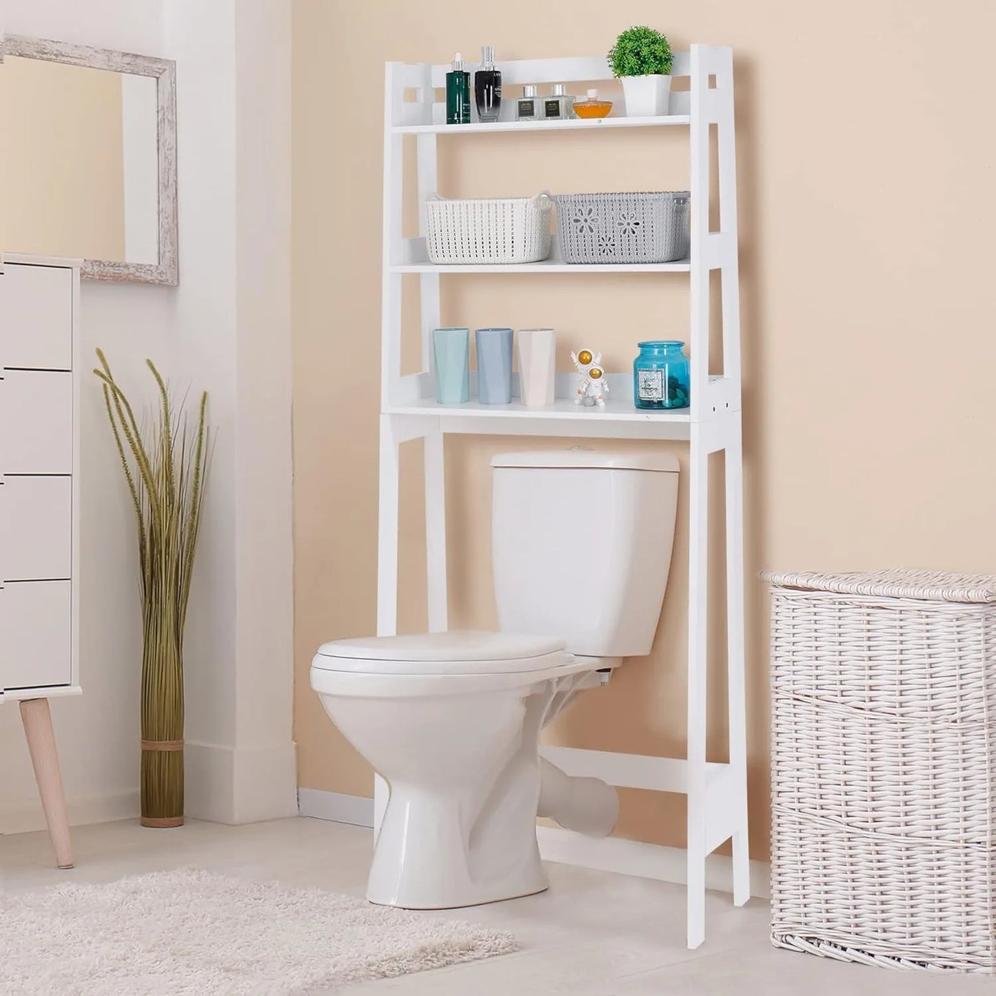 3‑Tier Over‑The‑Toilet Bathroom Storage Rack – Space‑Saving Organizer with Open Shelves