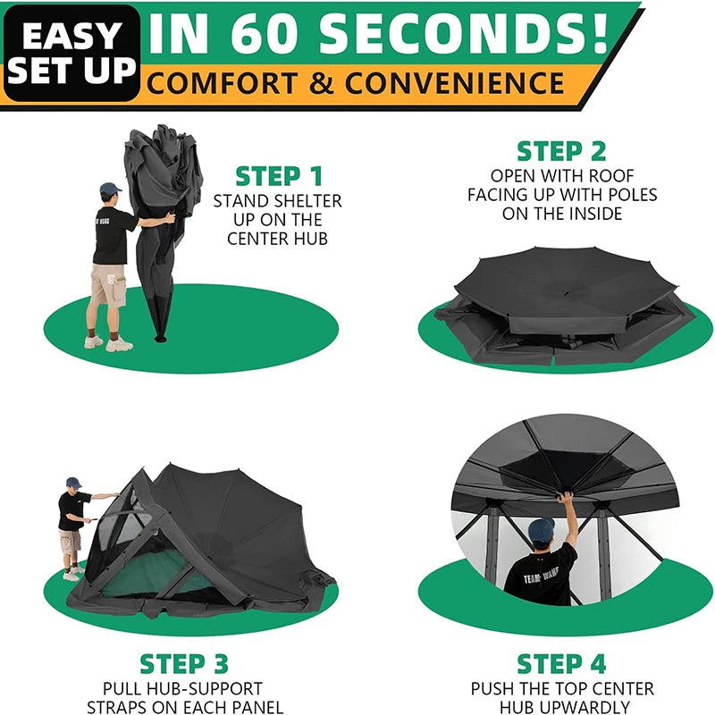 15×15 Pop‑Up Gazebo – Extra‑Large Outdoor Canopy Tent with Mosquito Netting & Ground Stakes