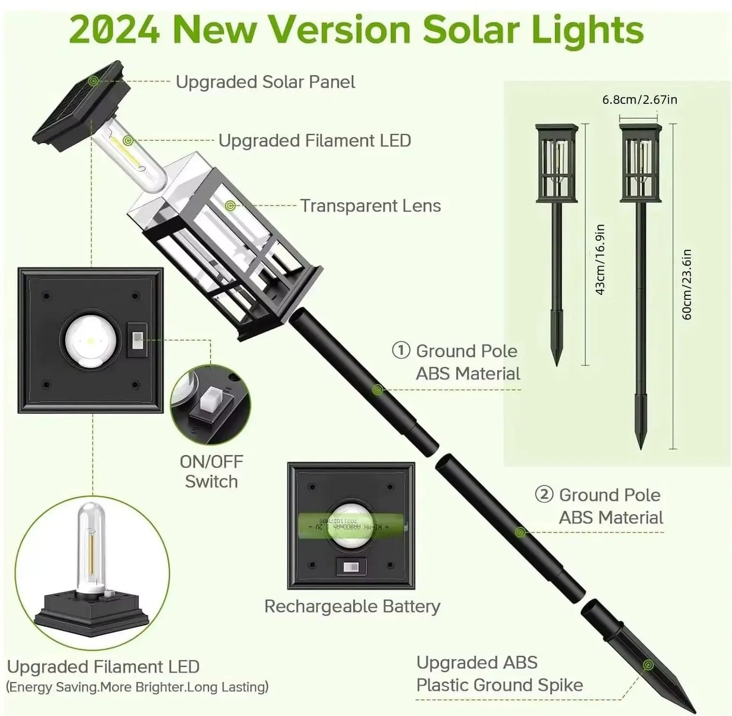 Solar Pathway Outdoor Lighting, Waterproof