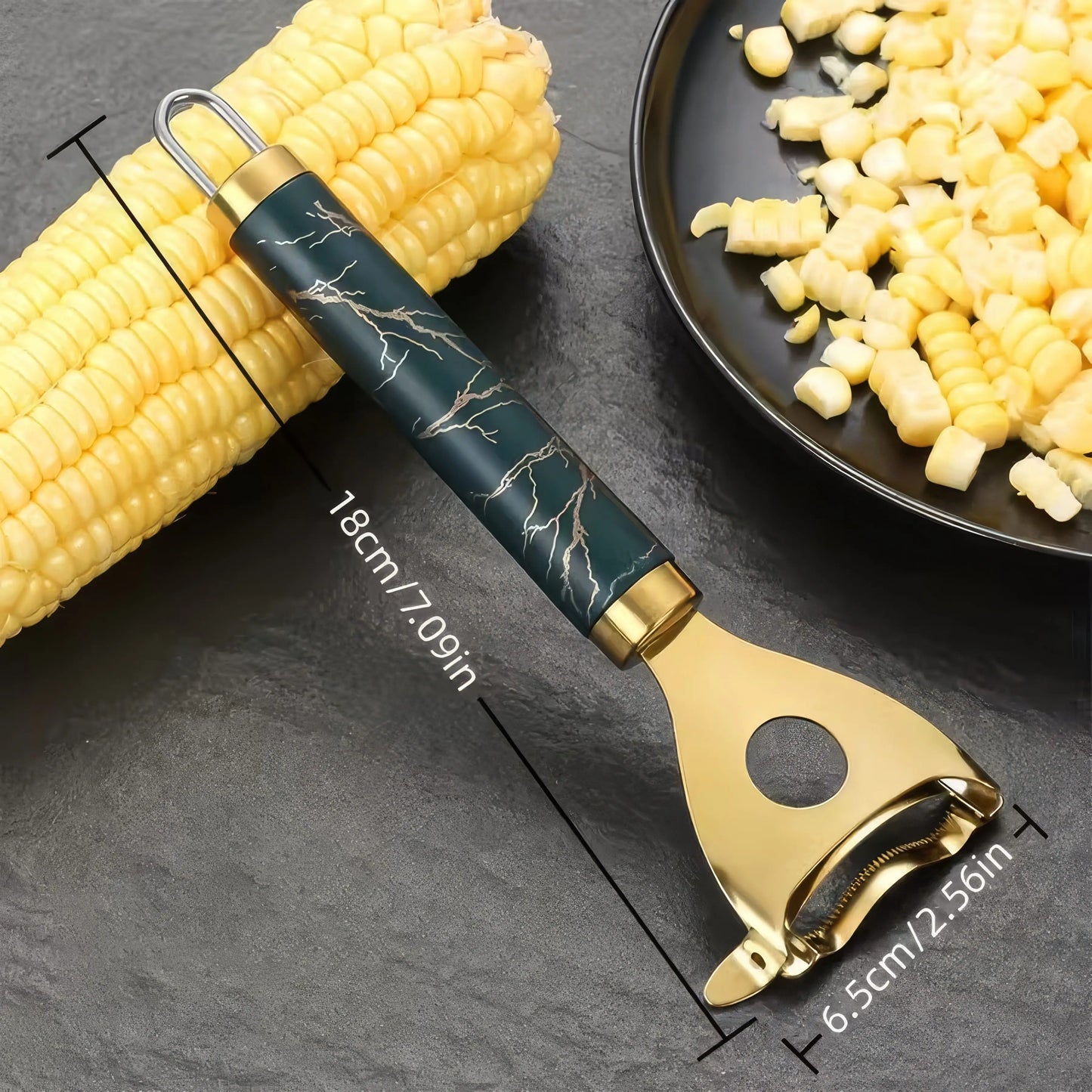 Golden Corn Peeler with Serrated Blade – Easy‑Clean Corn Plow Tool (1 or 2‑Piece Set)