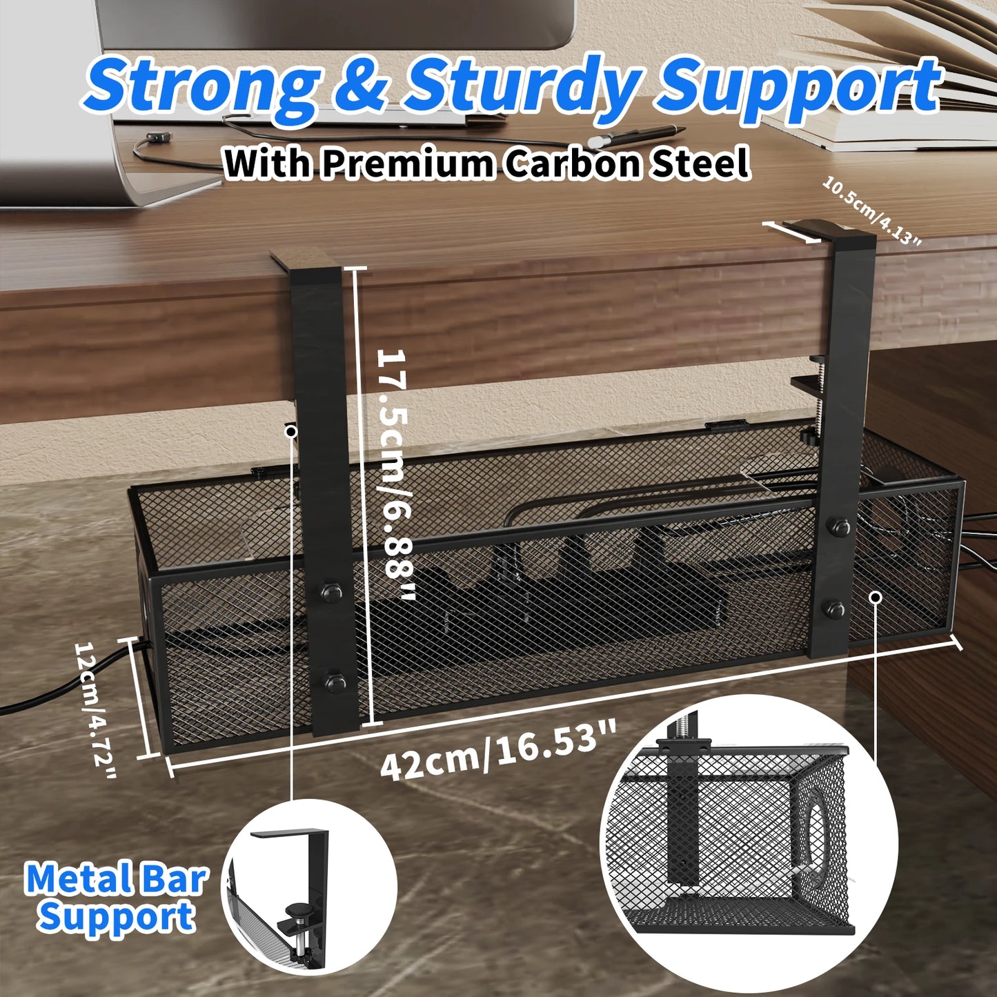 Under Desk Box - Wire Management & Cord Organizer