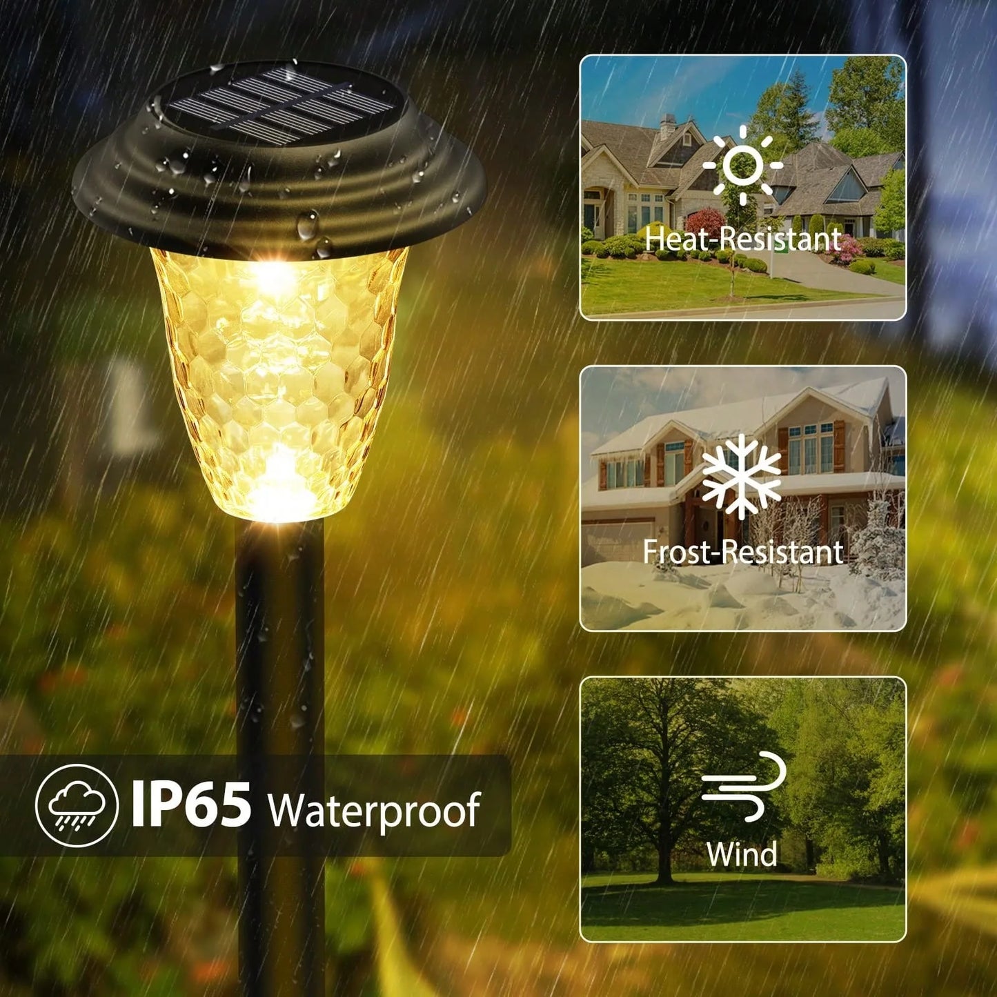 Solar Pathway Lights Bright RGB Color Changing, Outdoor Waterproof
