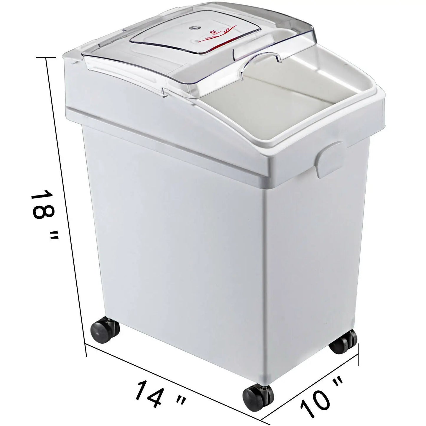 25L Dry Ingredient Storage Bin with Scoop & Casters – Dustproof, Airtight Container for Rice, Flour & Soybeans