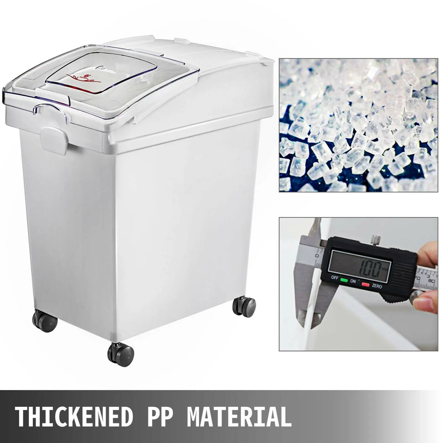 25L Dry Ingredient Storage Bin with Scoop & Casters – Dustproof, Airtight Container for Rice, Flour & Soybeans
