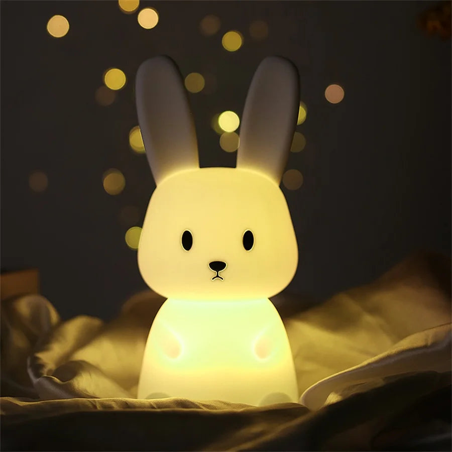 LED Night Light, Rabbit Animal, Dimmable USB Rechargeable
