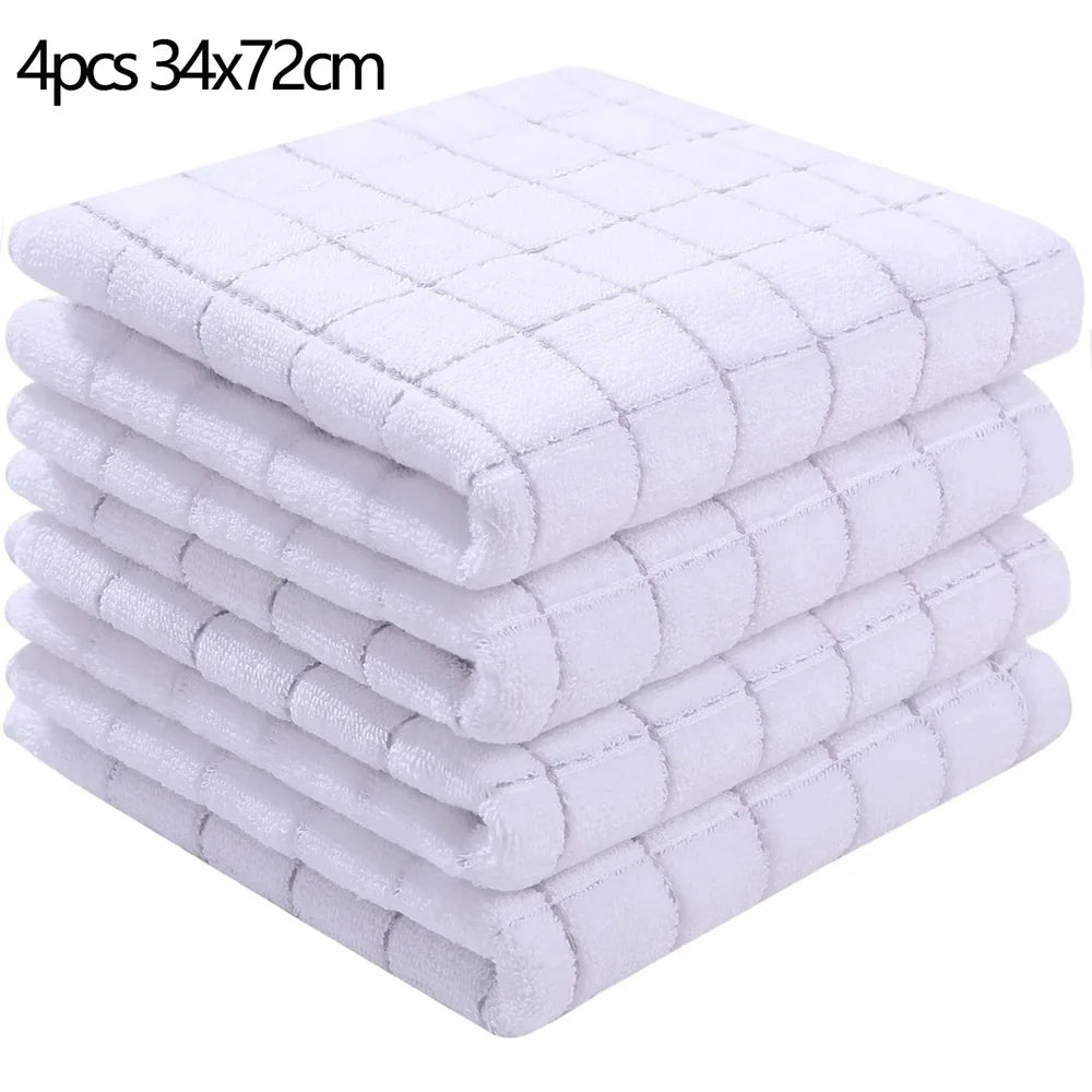4/6pcs 100% Cottton Kitchen Towels, Absorbent Dishcloth, Ultra Soft