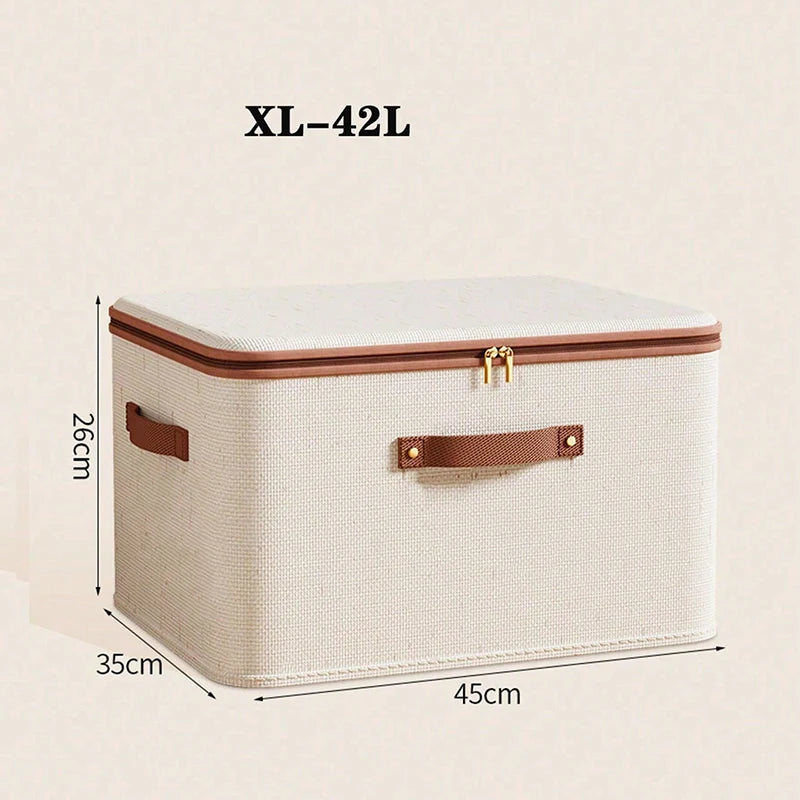 Closet Organizer Container with Handle and Zipper Close, Washable