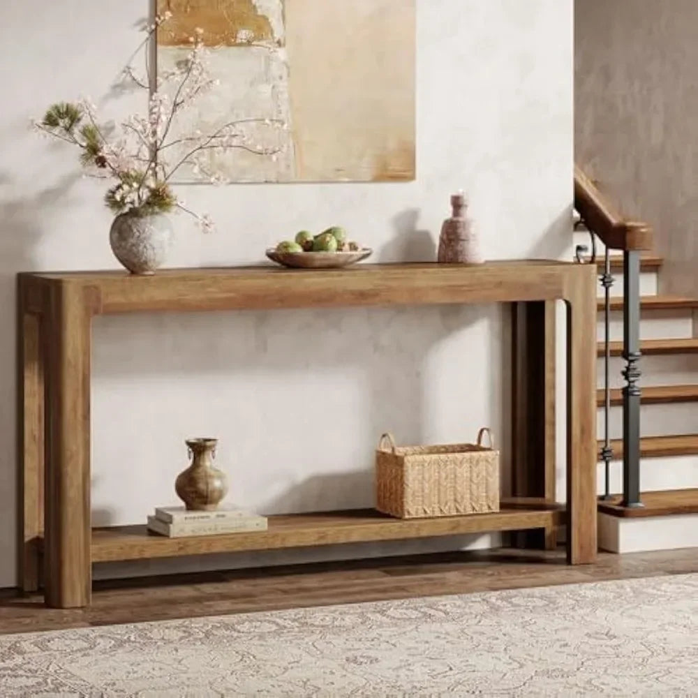 63" Entryway 2-Tier Console Table