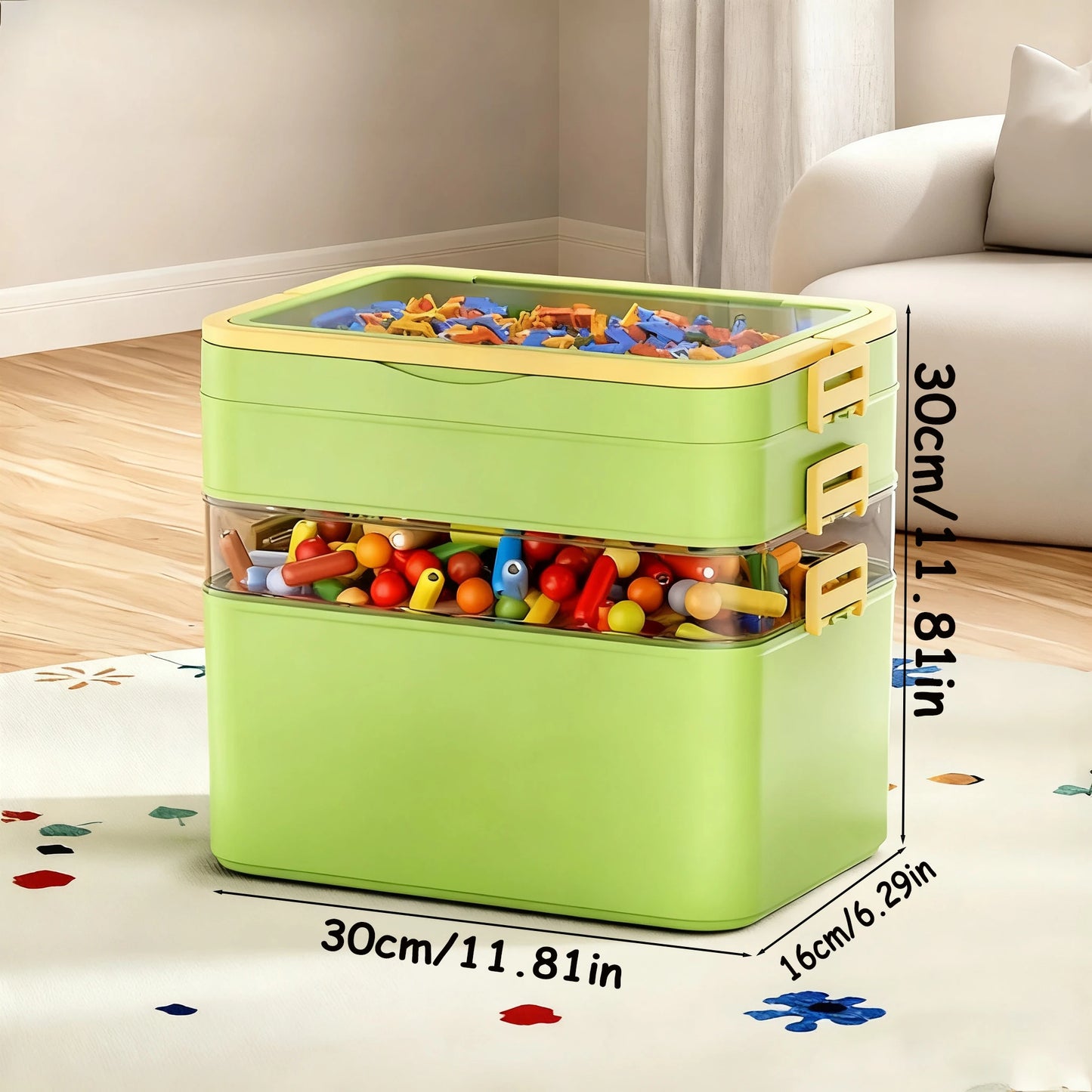 Large Capacity, Durable, Portable, Stackable Storage Box/Organizer with Handle