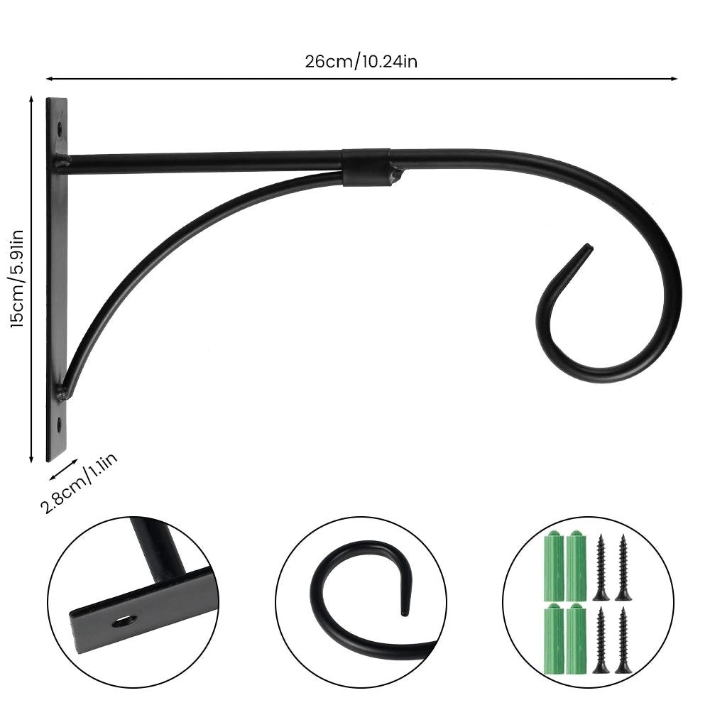 Flower Hanging Metal Hook with Bracket