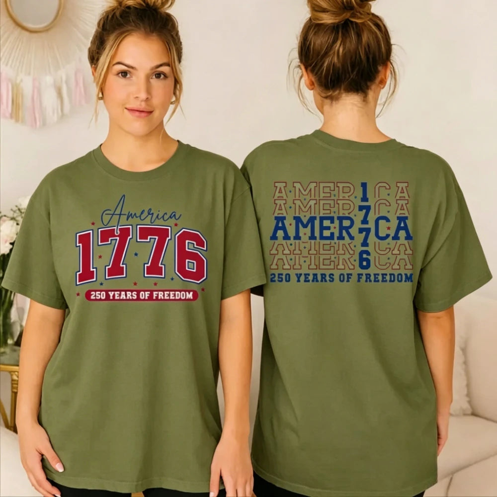 America 250 Years of Freedom Shirt 1776 USA 250th Anniversary Tee - Independence Day July 4th Men Women Unisex Fashion Cotton Tops