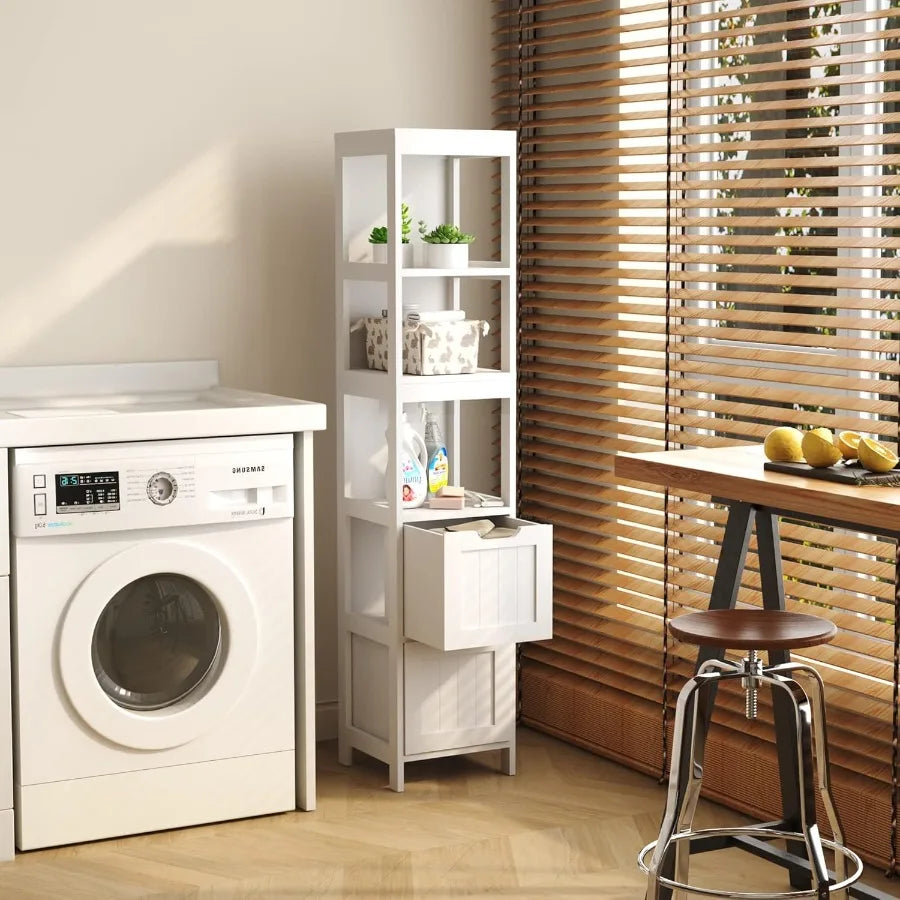 Bathroom Storage Cabinet/ Organizer With 2 Drawers And 3 Shelves